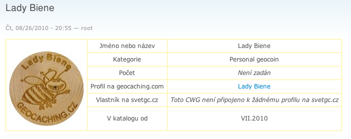 Katalogeintrag der Hersteller