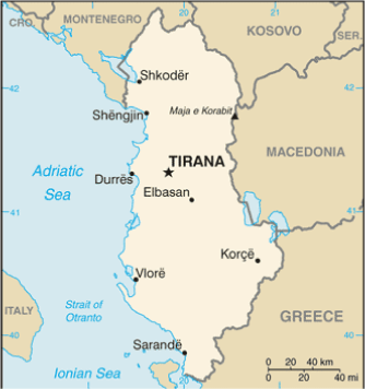 Mapka Albanii