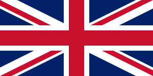 The Union Flag: a red cross over a red saltire, both with white border, over a dark blue background.