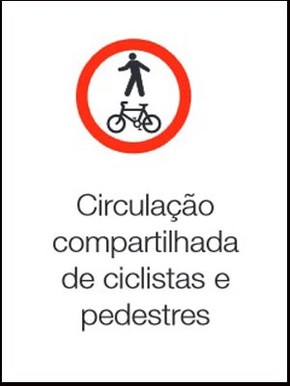 Resultado de imagem para circulação compartilhada de ciclistas e pedestres