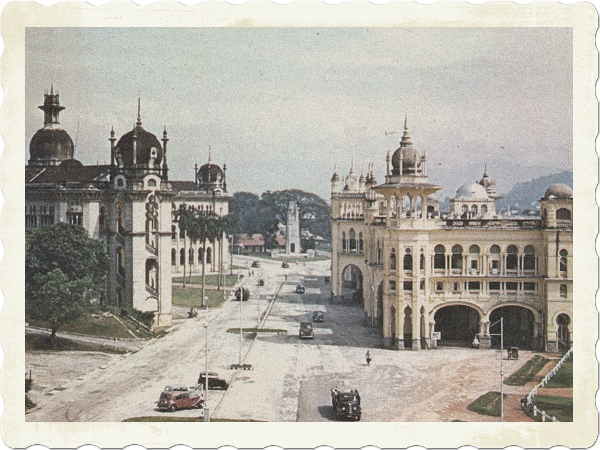 The KTM Administration Building (left) and Central Station (right) in the 1960s