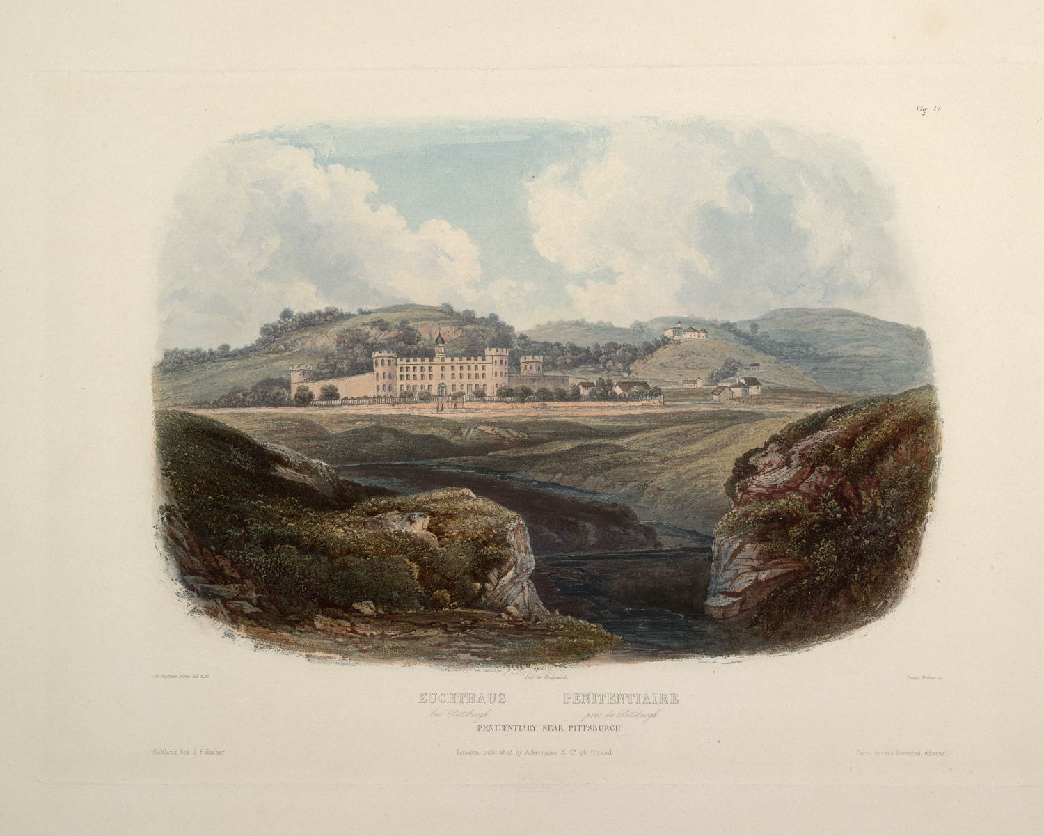 painting of Western Penitentiary by Karl Bodmer
