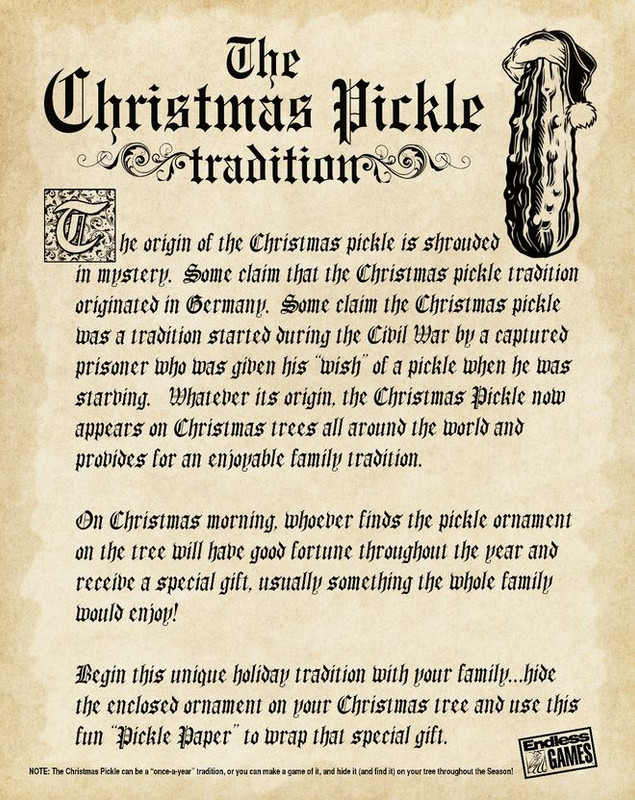 The Legend of the Christmas Pickle...