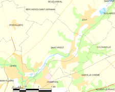 Carte de la commune de Saint-Prest.