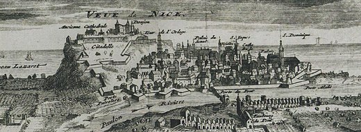 Vue de Nice et de sa citadelle en 1691