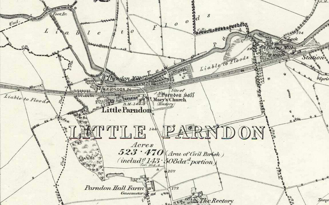 Parndon Mill Ordnance Survey Map 1874