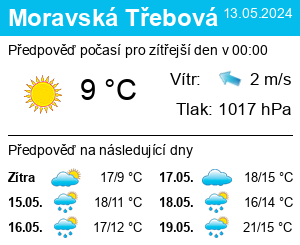 Počasí Moravská Třebová - Slunečno.cz