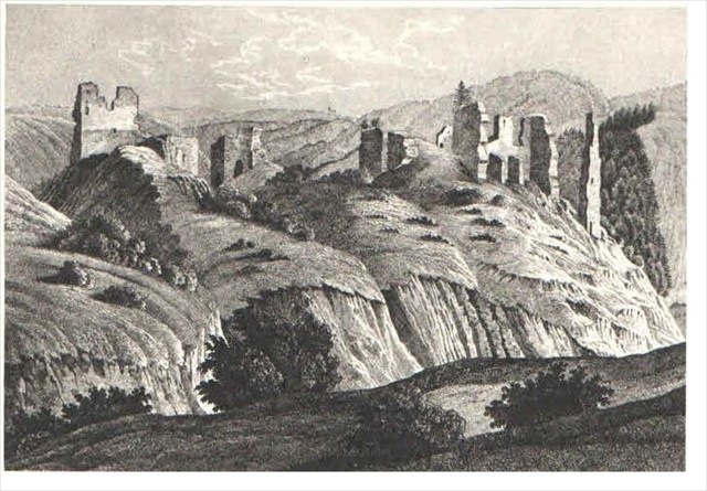 Pořešín okolo r. 1844 na rytině F. A. Herbera