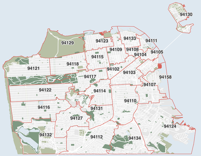 25 Map Of San Francisco Zip Codes Online Map Around The World 2101