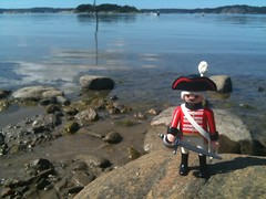 The pirate on his way to the little island on the West Coast in Sweden
