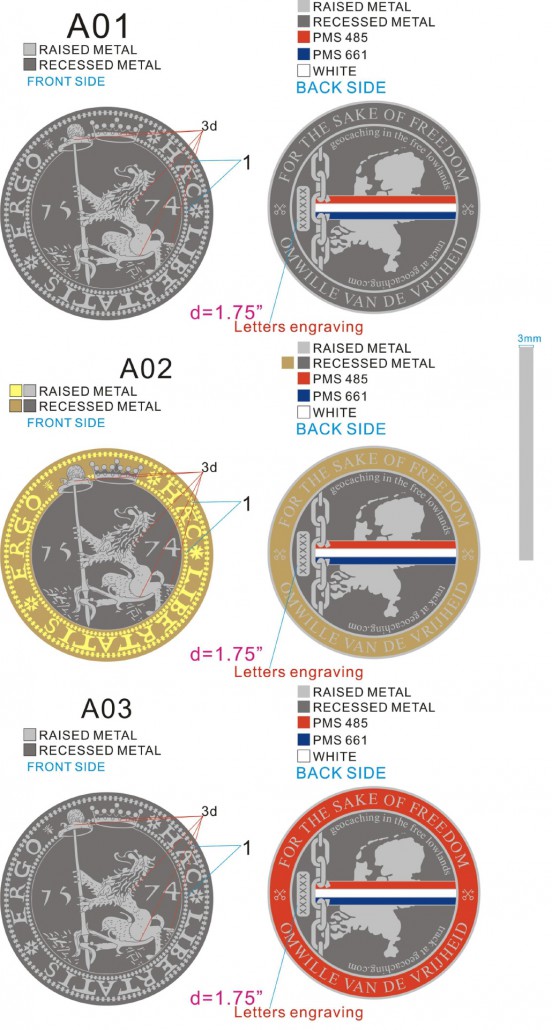 Final Artwork of Geocoin final artwork