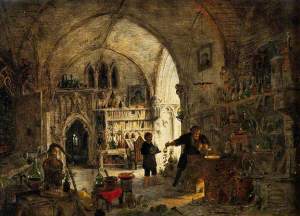 James Nasmyth (1808-1890), Alchimiste dans son laboratoire, Welcome Library 