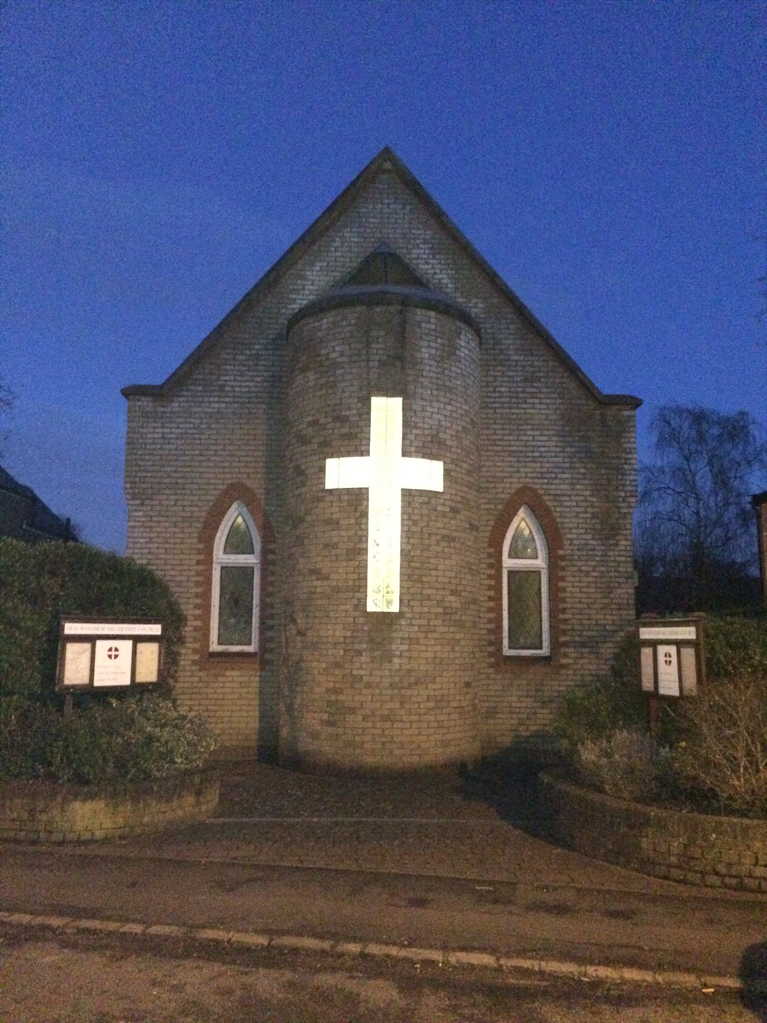 Old Windsor Methodist Church at night