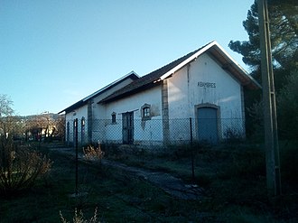 Vestígios da estação de Abambres, em 2018