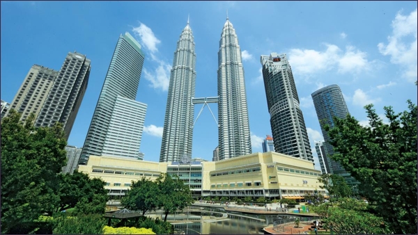 KLCC Park, view toward the Petronas towers