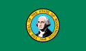 Navy green flag with the circular Seal of Washington centered on it.