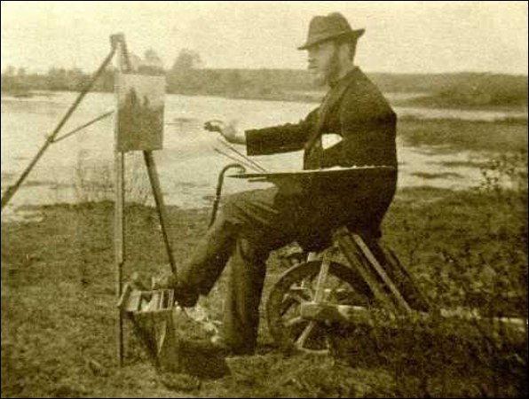 Emile Van Doren, schilderend in de Genkse natuur