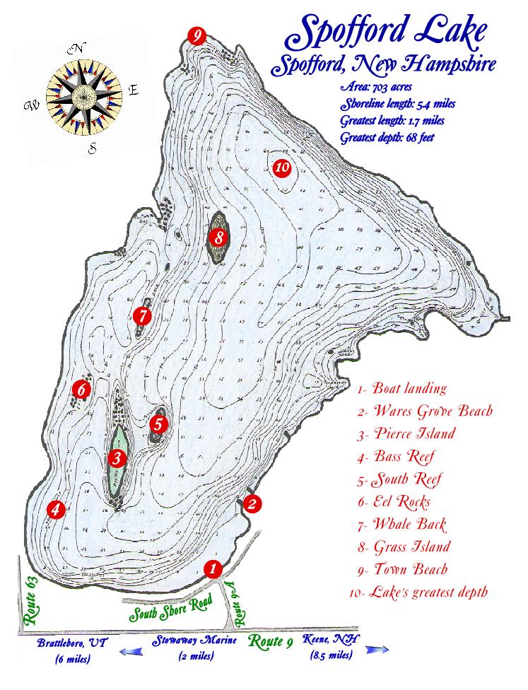 STOWAWAY MARINE, INC. - Map of Spofford Lake, New Hampshire
