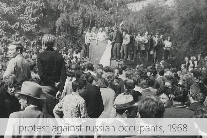 August 1968, protest against soviet occupation
