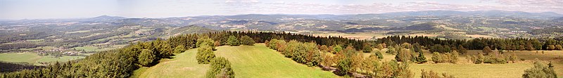 panorama view from the mountain Kozákov in Czech Republic