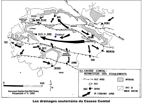 drainages souterrains du Causse Comtal