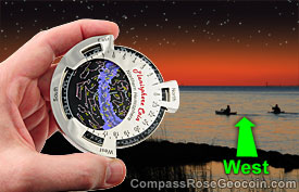 Rotating the Planisphere coin to match with the west horizon