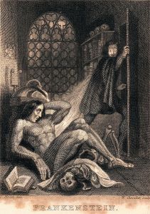 Theodore Von Holst (1810-1844), Frontispice de Frankenstein publié par Colburn and Bentley, Londres,1831
