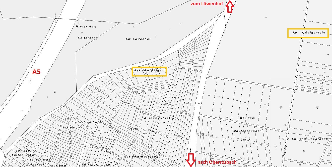 Flurkarte von Rosbach