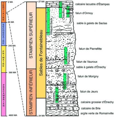 Coupe stratigraphique du Stampien