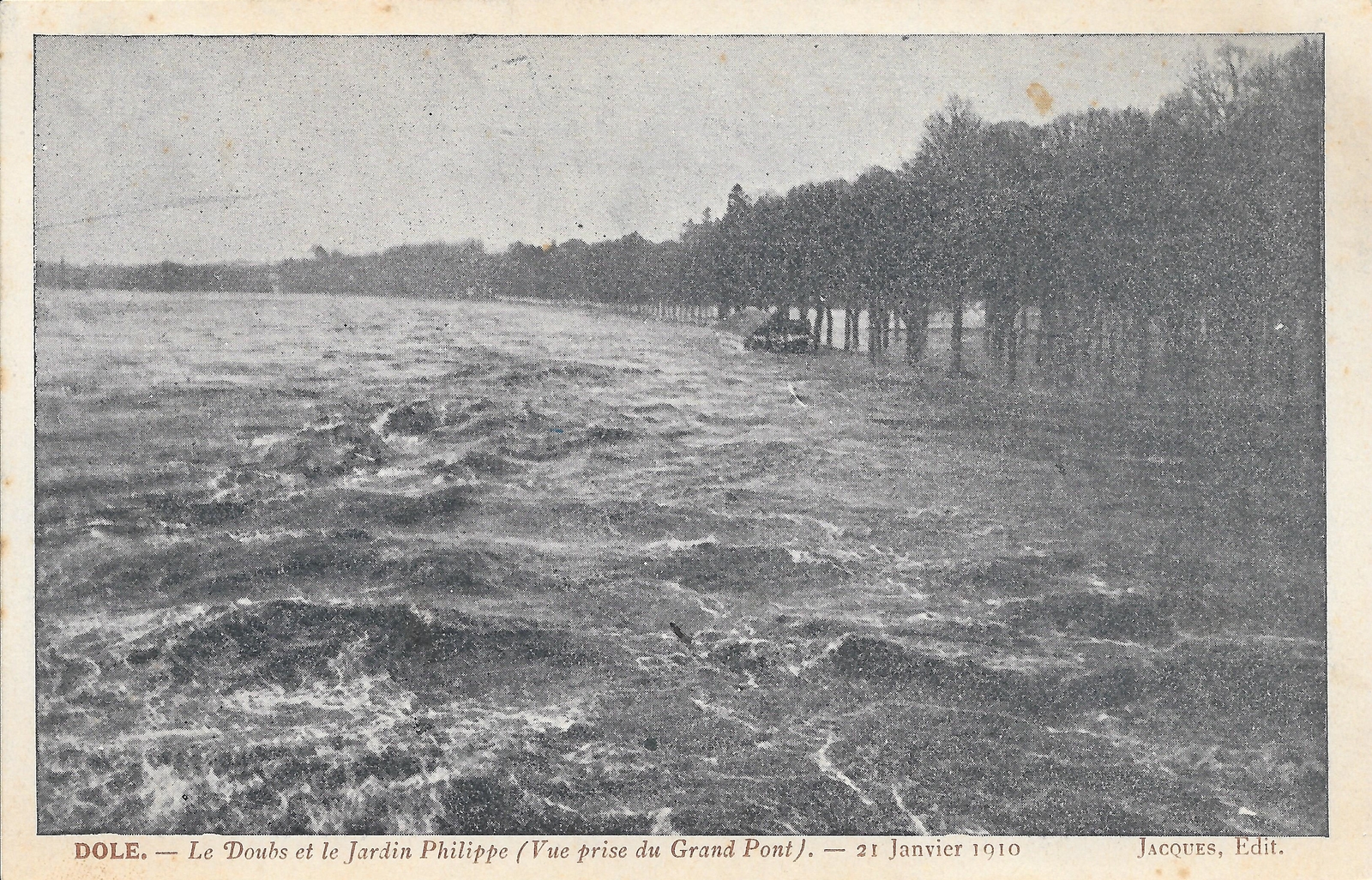 Le jardin Philippe lors de la crue 1910