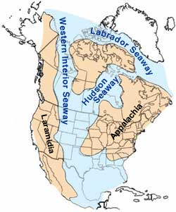 Western Interior Seaway during the mid-Cretaceous, about 100 million years before the present