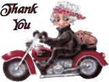 Animated Lady on Motorcycle thank Pictures, Images and Photos