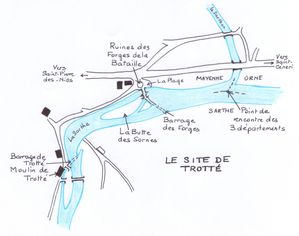 Plan du site de Trotté à Saint-Pierre-des-Nids