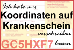 Banner: Koordinaten auf Krankenschein (GC5HXF7)