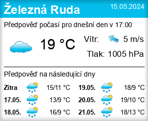 Počasí Železná Ruda - Slunečno.cz