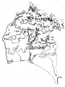 Mapa de la provincia de Huelva con las dos Beturias señaladas. /FOTO: XV Jornadas del Patrimonio de la Comarca de la Sierra.