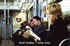 Woman watching butterfly in subway car subtitled "And today, I saw one."