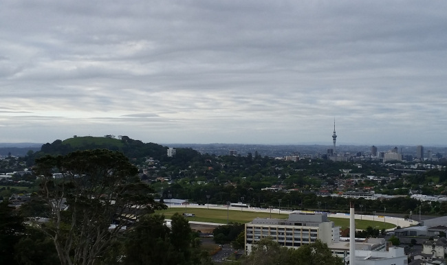 Mt Eden (left of picture) near Auckland City