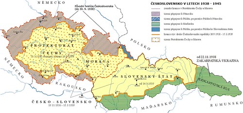 Mapa CSR 1938 - 1945