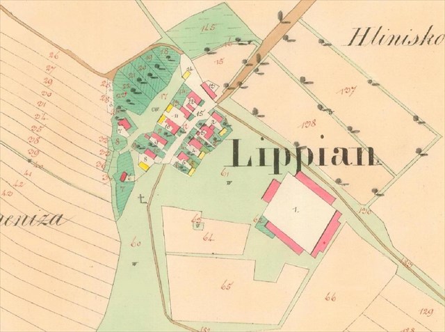 Plánek obce 1825