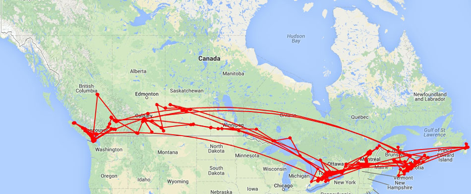 Bernies Travels Across Canada
