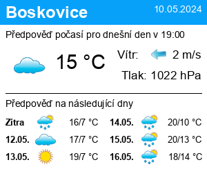 Počasí Boskovice - Slunečno.cz