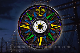 Black Sea Compass Rose 5th Anniversary Geocoin