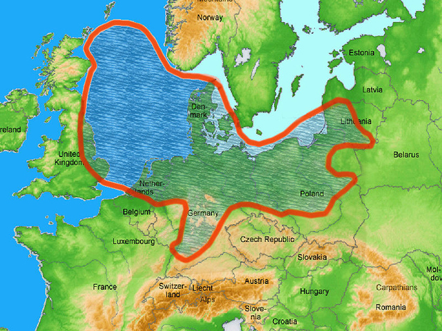 Ausbreitung des Zechsteinmeers vor 250 Mio. Jahren in Nordeuropa
