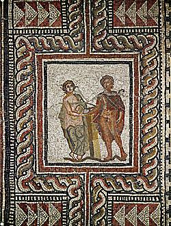 Theseus und Ariadne, Teilstück des großen Mosaiks