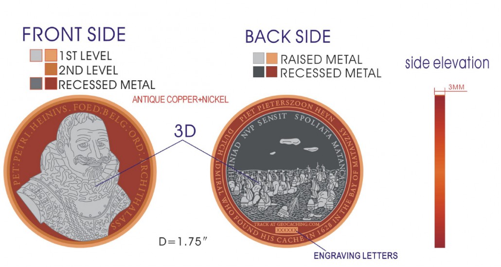 Final Artwork of Geocoin final artwork