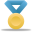 award, blue, gold, medal, metal icon