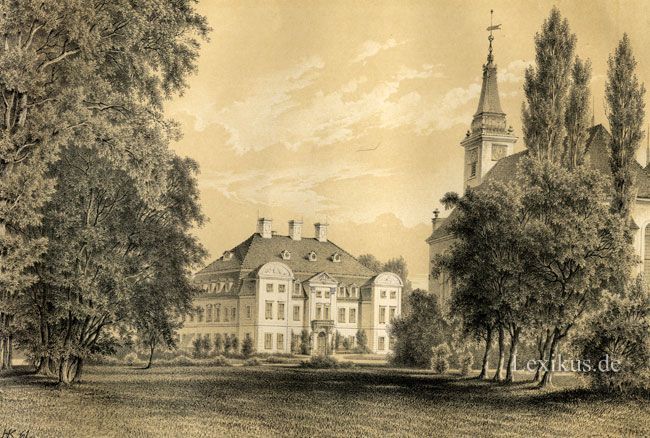 Ivenacker Schloss mit Kirche um 1880
