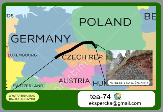 Środkowoeuropejska prowincja bazaltowa - szkic przebiegu prowincji