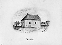 Kyrkan på teckning 1885.